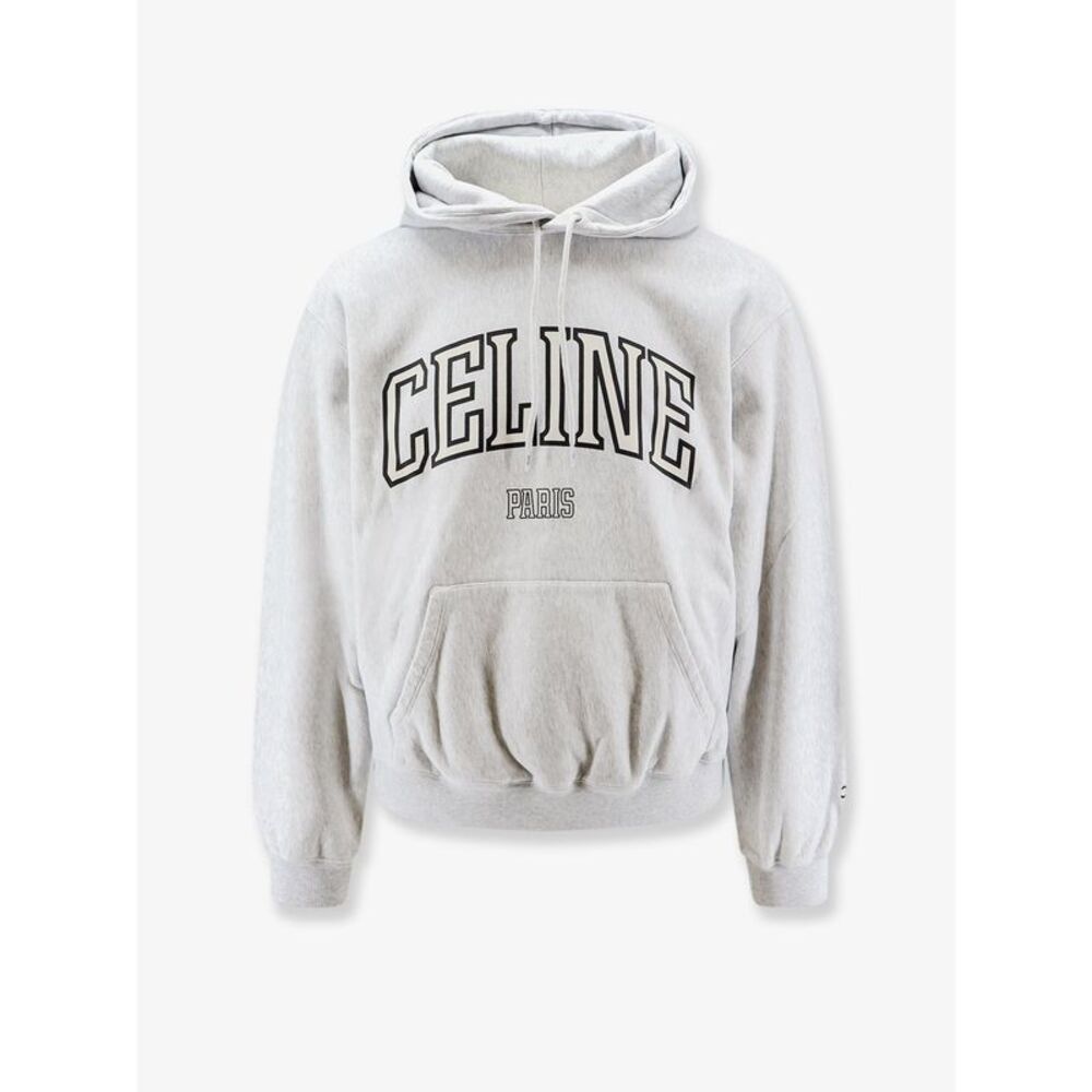Celine Men Cotton Sweatshirt With Logo Lettering Print